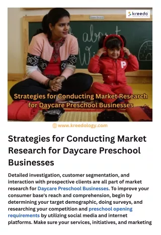 Strategies for Conducting Market Research for Daycare Preschool Businesses