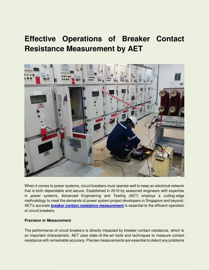 effective operations of breaker contact