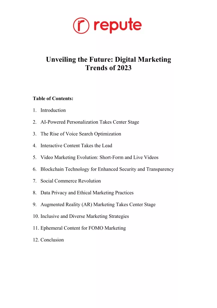 unveiling the future digital marketing trends