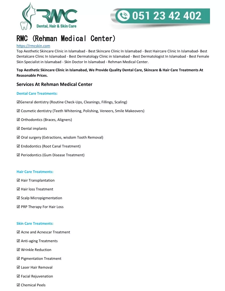rmc rehman medical center rmc rehman medical