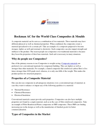 Rockman AC for the World Class Composites & Moulds