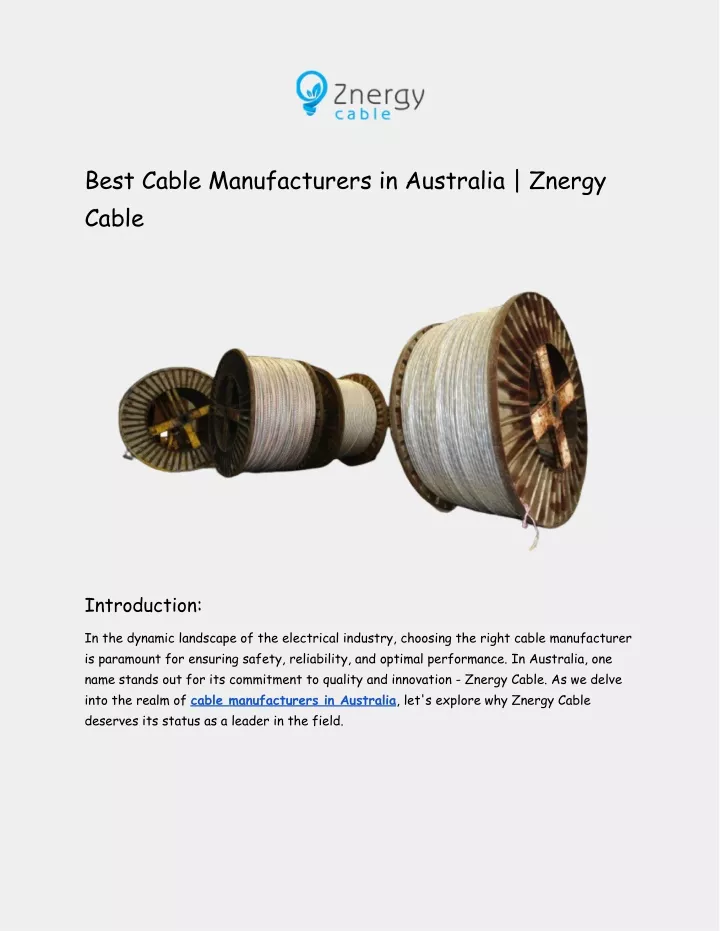 best cable manufacturers in australia znergy cable