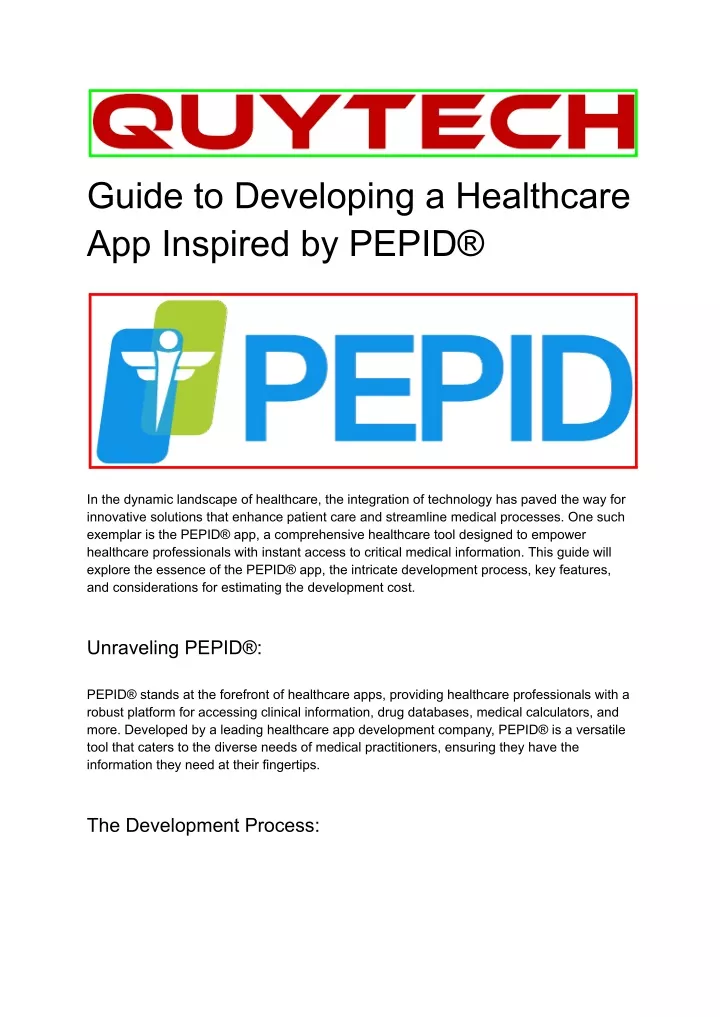 guide to developing a healthcare app inspired