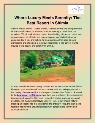 where luxury meets serenity the best resort