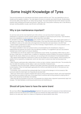 Some Insight Knowledge of Tyres3