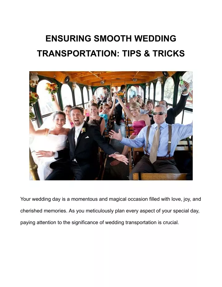 ensuring smooth wedding