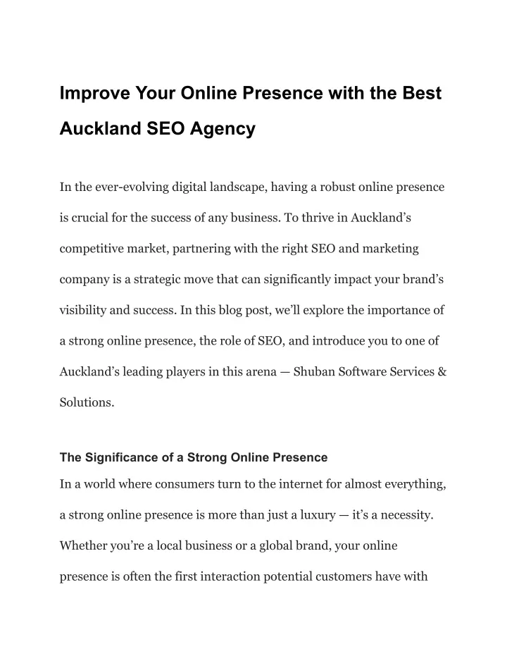 improve your online presence with the best