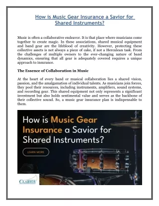 How is Music Gear Insurance a Savior for Shared Instruments?