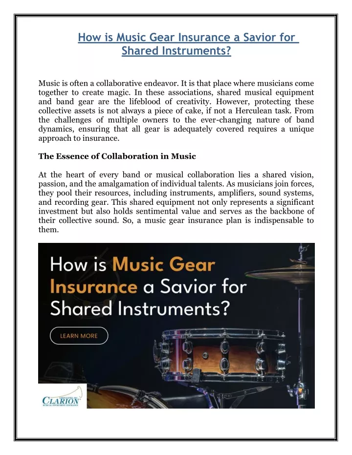 how is music gear insurance a savior for shared