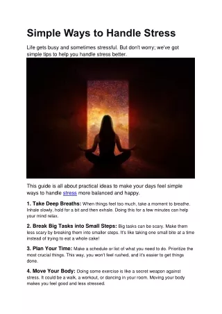 simple ways to handle stress