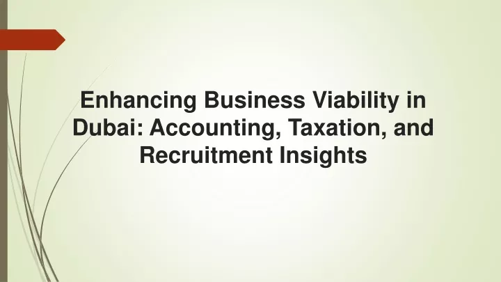 enhancing business viability in dubai accounting