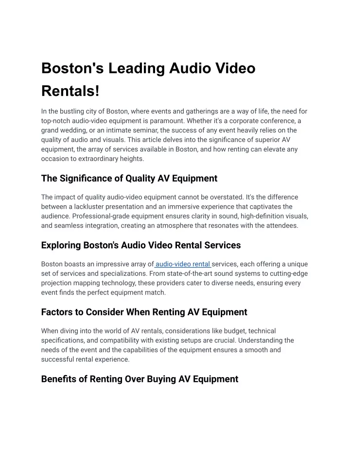 boston s leading audio video rentals