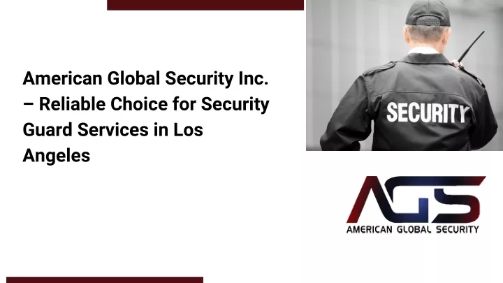 american global security inc reliable choice