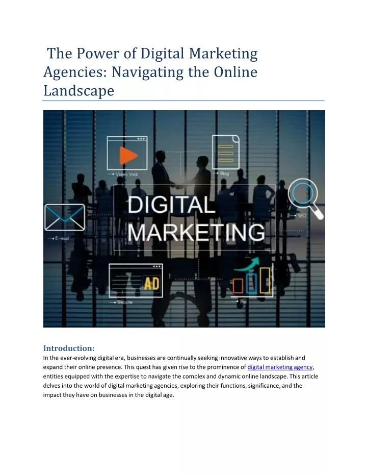 the power of digital marketing agencies navigating the online landscape