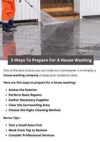 5 Ways To Prepare For A House Washing