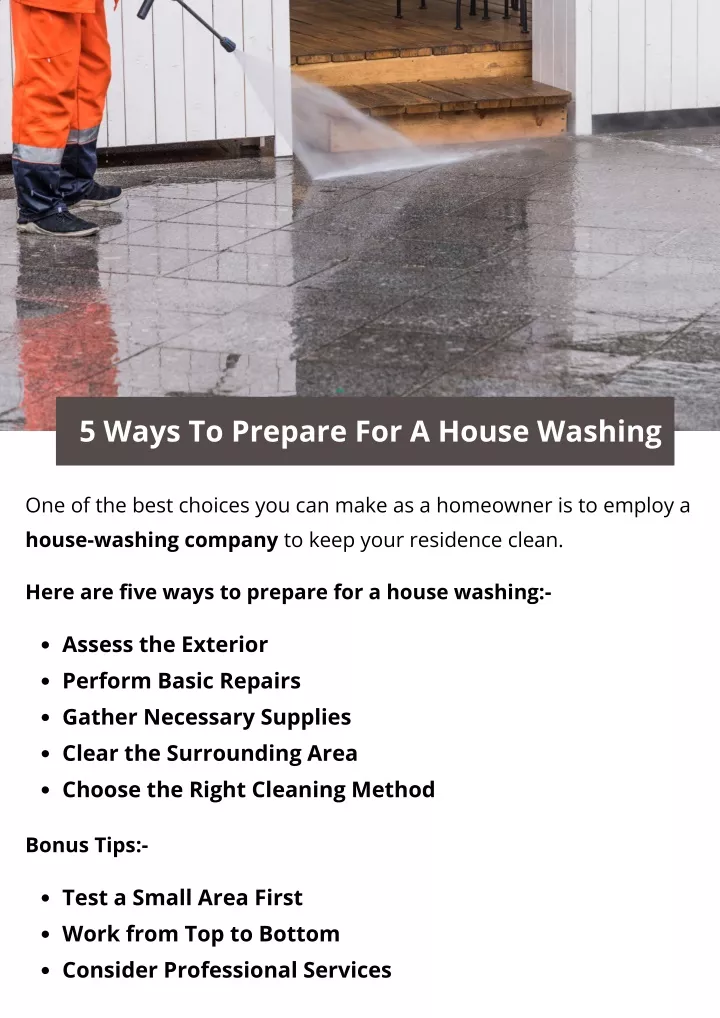 5 ways to prepare for a house washing