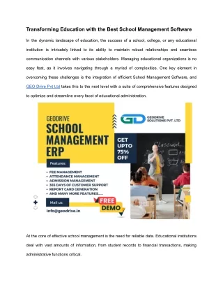 Transforming Education with the Best School Management Software