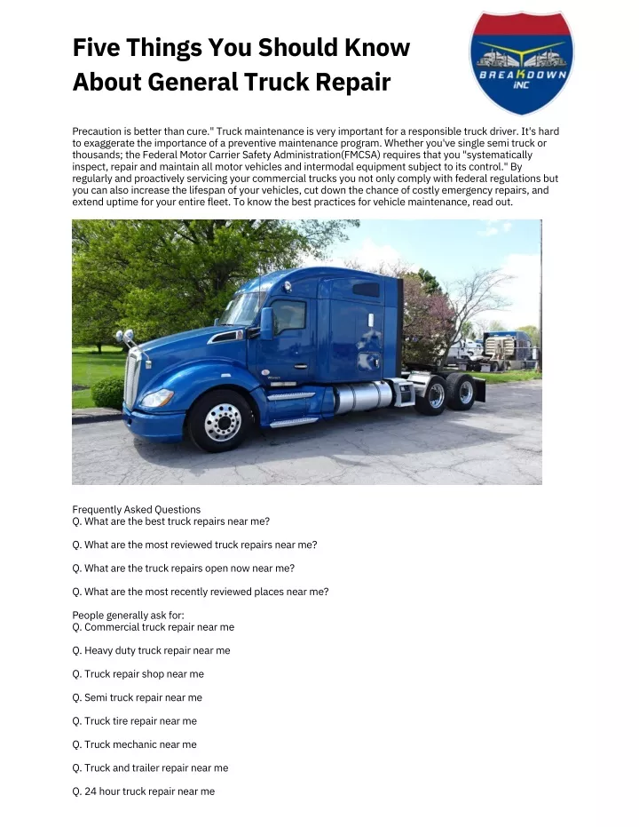 five things you should know about general truck