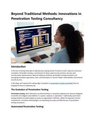 Innovations in Penetration Testing Consultancy