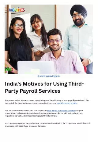 India's Motives for Using Third-Party Payroll Services