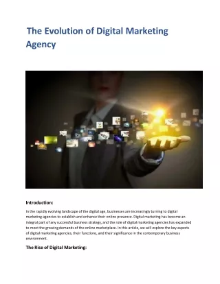 The Evolution of Digital Marketing Agency