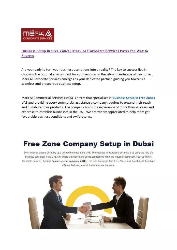 business setup in free zones mark ai corporate