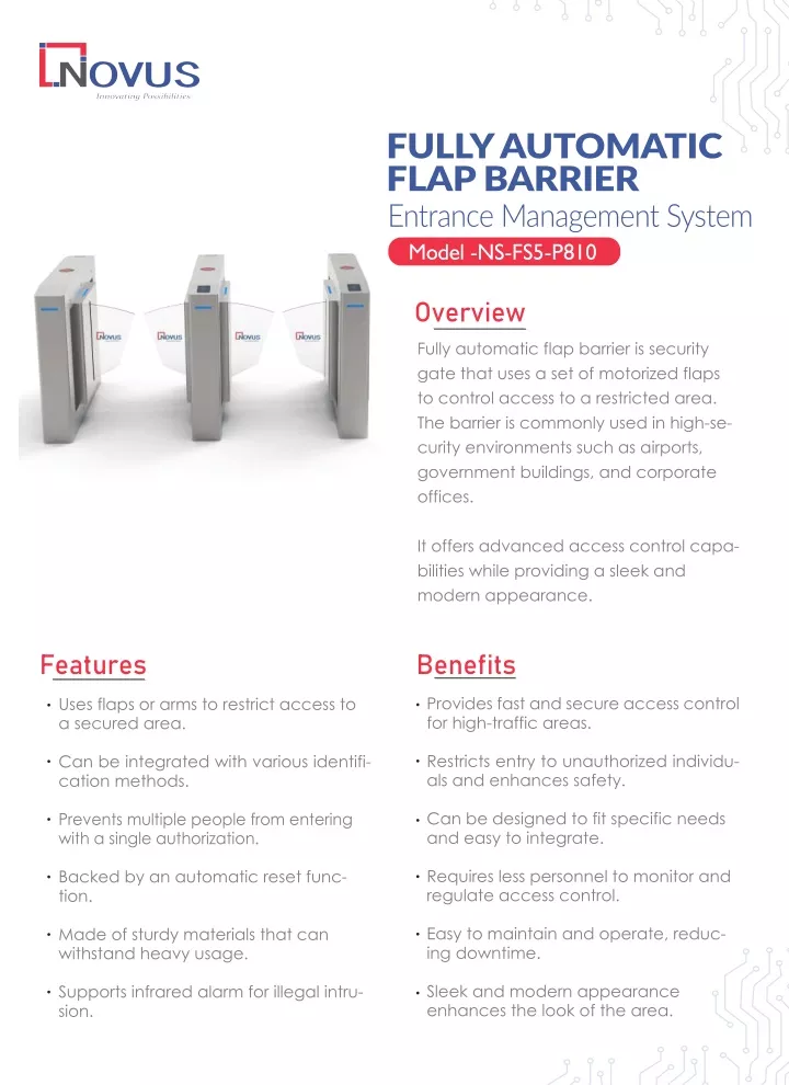 fully automatic flap barrier entrance management