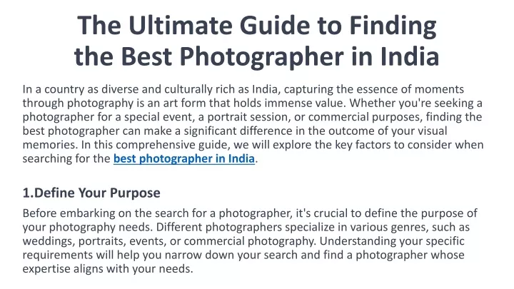 the ultimate guide to finding the best photographer in india