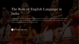 the role of english language in india
