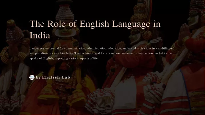 the role of english language in india
