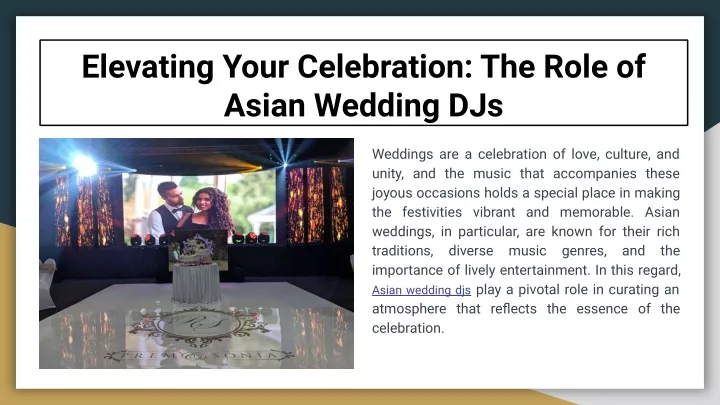 elevating your celebration the role of asian