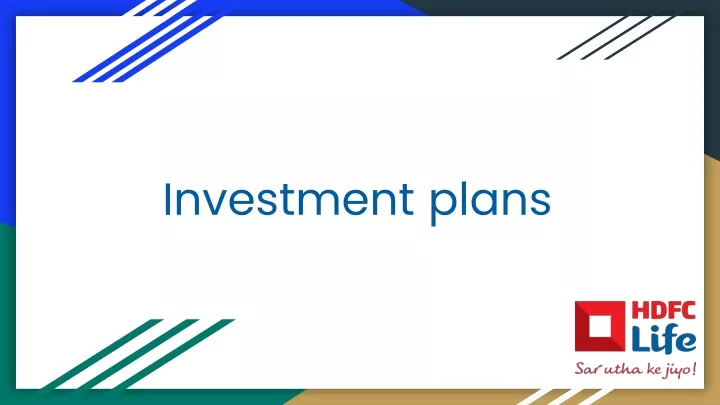 investment plans