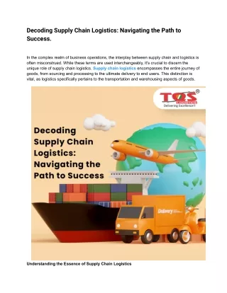 decoding supply chain logistics navigating