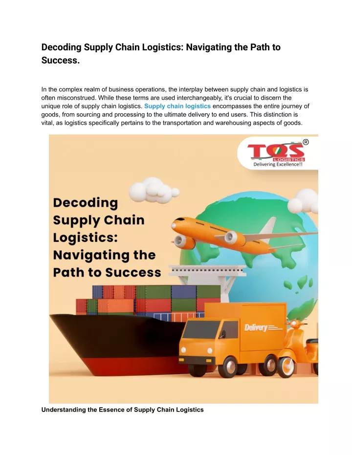 decoding supply chain logistics navigating