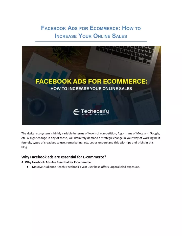 f acebook a ds for e commerce h ow to i ncrease