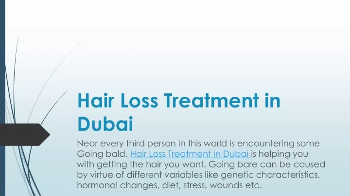 hair loss treatment in dubai near every third