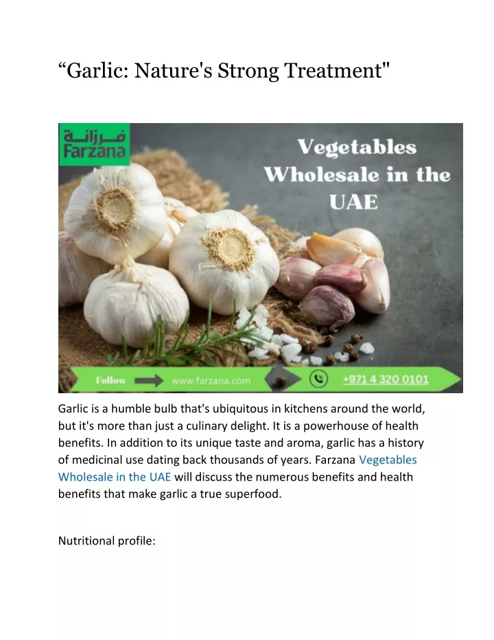 garlic nature s strong treatment