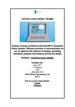 summary essay sample | Zeragpt