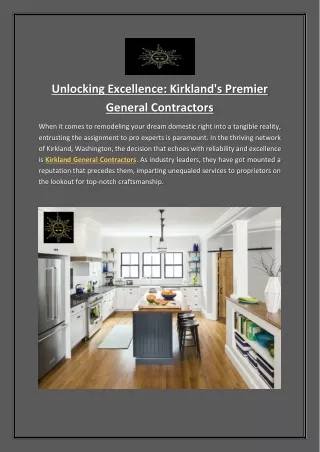 Unlocking Excellence: Kirkland's Premier General Contractors