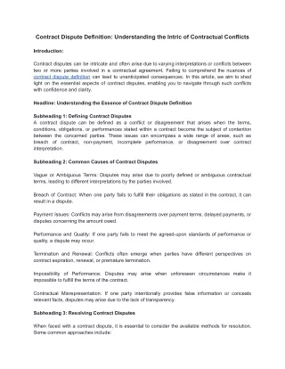 Contract Dispute Definition_ Understanding the Intric of Contractual Conflicts