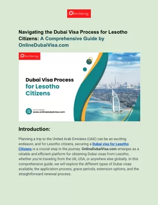 Navigating the Dubai Visa Process for Lesotho Citizens_ A Comprehensive Guide
