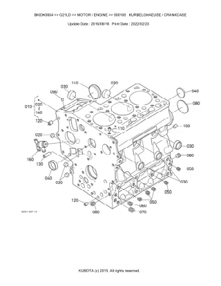 Kubota G21LD Garden Tractor Parts Catalogue Manual (Publishing ID BKIDK0654)