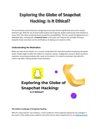 Exploring the Globe of Snapchat Hacking Is It Ethical