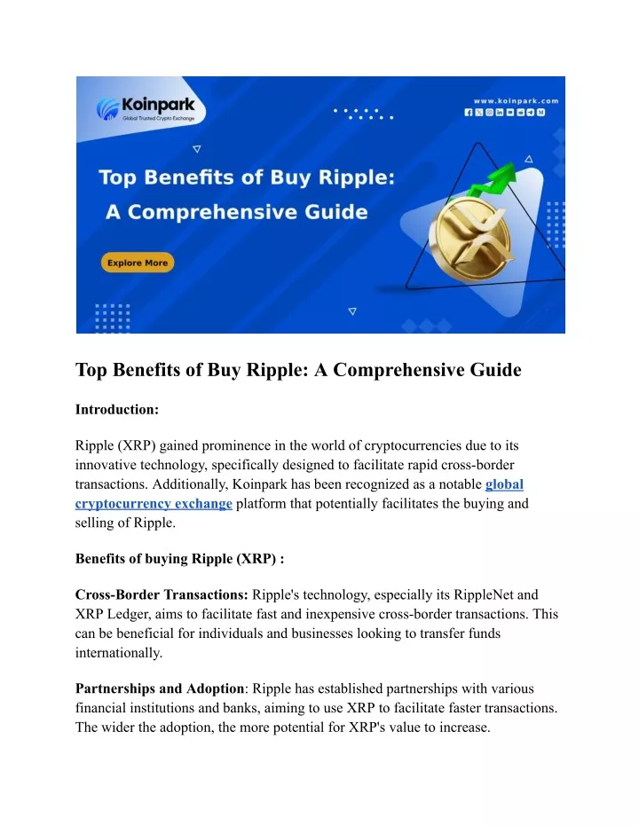 top benefits of buy ripple a comprehensive guide