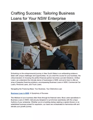 Business Loan in NSW