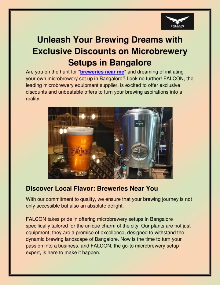 unleash your brewing dreams with exclusive