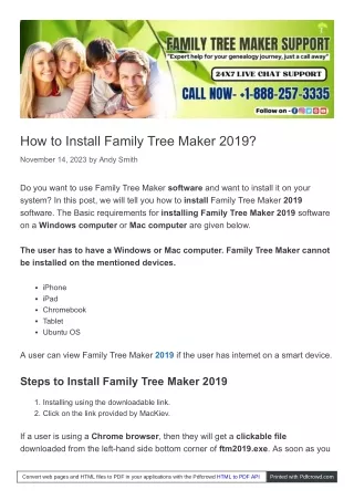 How to Install Family Tree Maker 2019