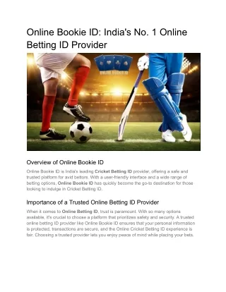 Online Bookie ID_ India's No. 1 Online Betting ID Provider