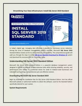 Download Microsoft SQL Server Standard 2019
