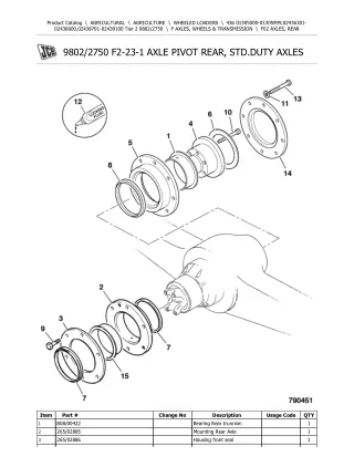 JCB 436 Tier 2 Wheeled Loader Parts Catalogue Manual (Serial Number 02438701-02439100)